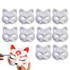 10Pcs Mask Cat Masquerade Blank Masks White Animal Empty Face Women Halloween Cosplay Party Kid Woman Therian Wolf Costumes