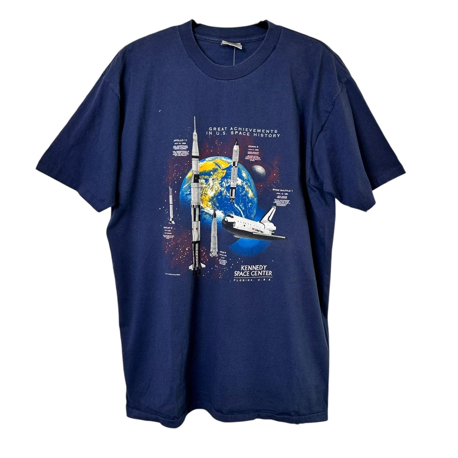 90 s Kennedy Space Center Space Ship T shirt Sz XL (A8207) 3XL