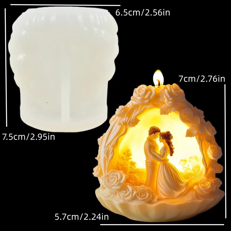 Male Female Couple Riding Horse Candles Silicone Mold Bridal Bride Riding horse Resin Mould Valentine's Day Gift Gypsum Mold