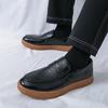 Fashion Fashionable Men Leather Board Shoes Branded Business Office Thick Soled Leather Shoes Mens Flat Bottomed Anti Slip Driving Shoes