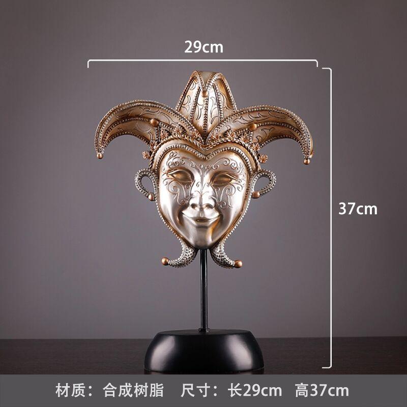 European Creative Vintage Mask Resin Figurines Accessories Art Home Room Desk Decoration Items Office Club Bar Furnishing Decor