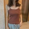 Chaleco Cálido para Mujer Sexy Ropa de Invierno Top sin Mangas Delgado Color Sólido Tirantes para Niñas