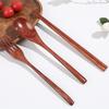 Japanese Wooden Cutlery Set: Spoon, Fork & Chopsticks with Old Lacquer Nanmu and String Tie