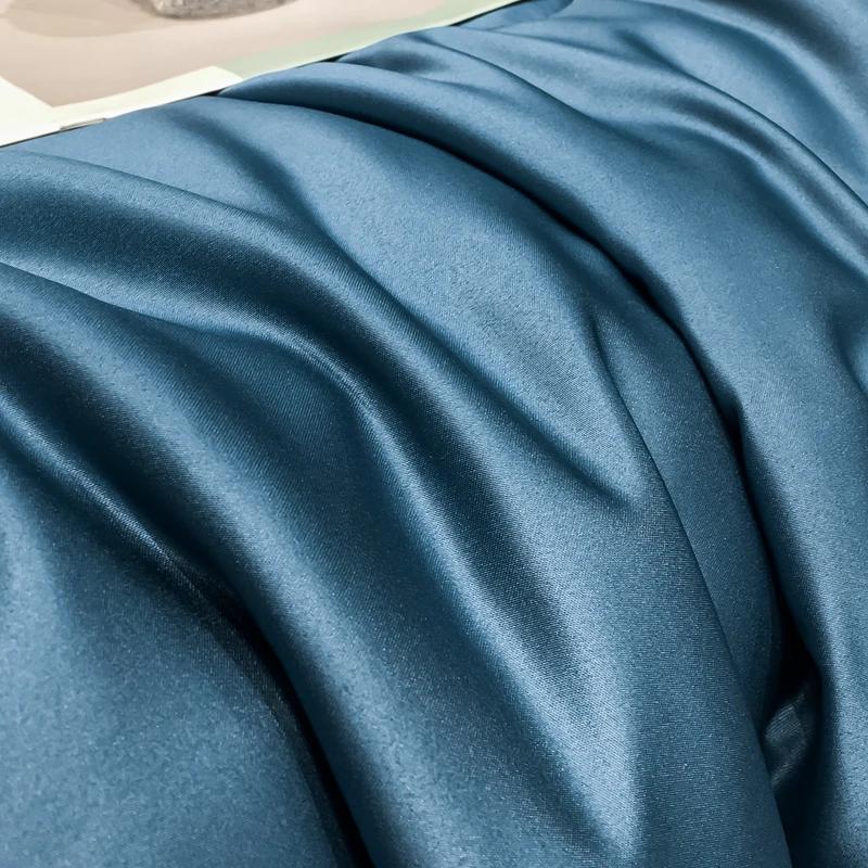 European Classical Solid Color Style Silk Summer Quilt Single KING QUEEN Size Cool Breathable Soft Skin-friendly