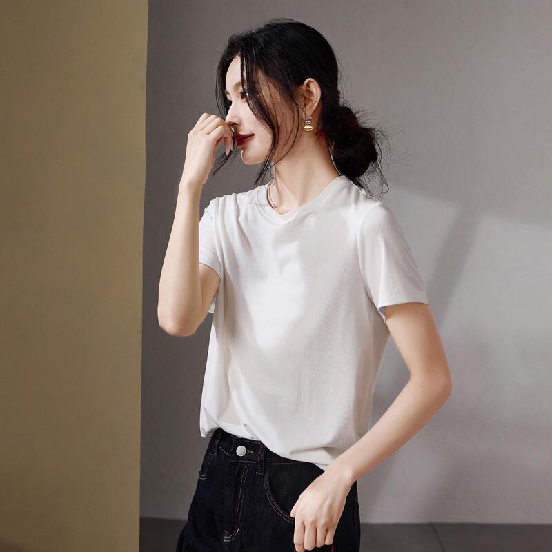 SOFSIL Women s 2026 Summer Round Neck Short Sleeve T-Shirt S