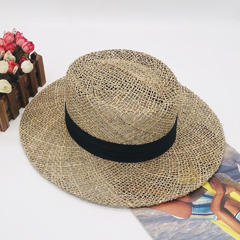 2025 New Men's Women's Wide-brimmed Seaweed Sun Hat Jazz Spring Summer Straw Hat Simple Fashion Topper Sunscreen Sunshade Hat