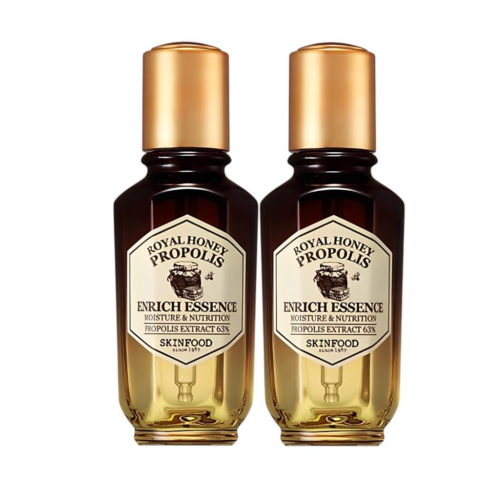 

SKINFOOD Royal Honey Propolis Enrich Essence 50ml x 2-Pack - Deeply Nourishing & Barrier Strengthening Serum - Radiant Korean Skincare Bundle