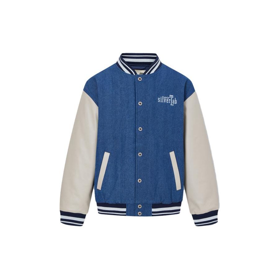 

Мужская бейсбольная куртка Levis Silver Label с вышивкой логотипа, лоскутная, стеганая, сине-белая, A6785-0002 S