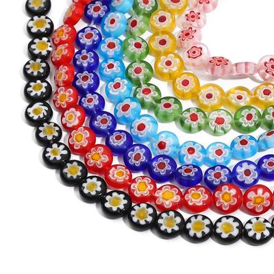 45 Stück Kristallglasperlen, Tausend Blumen, flache, runde Perlen für die Schmuckherstellung, DIY-Armband, Halskette