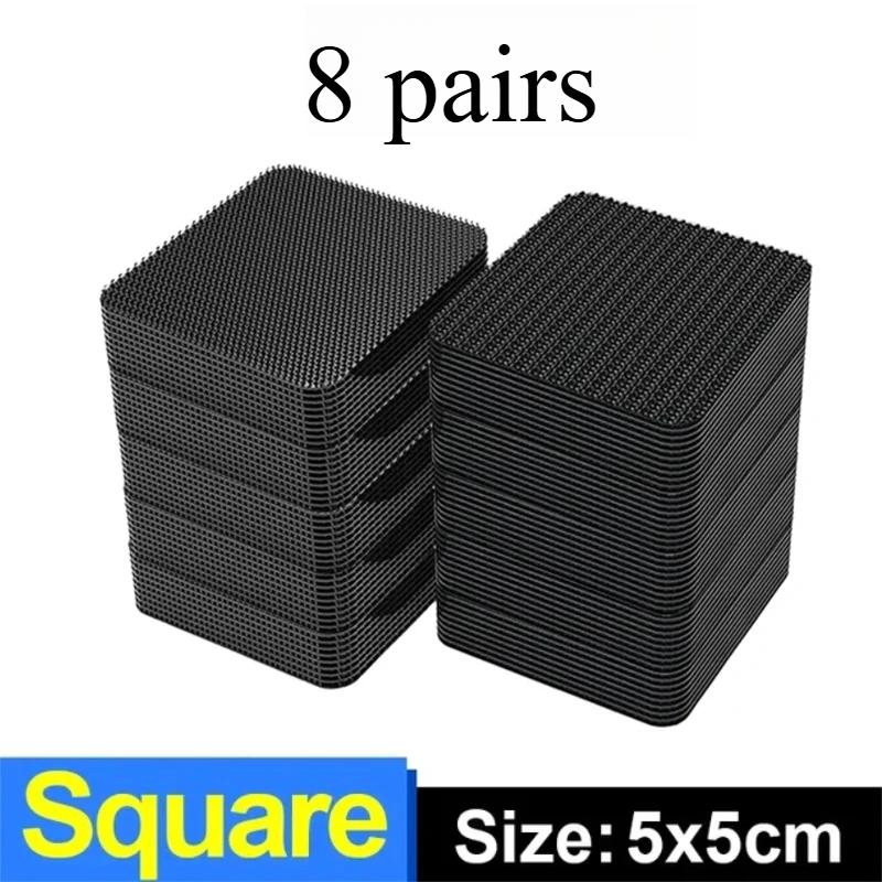 

Автомобильная ковровая лента Универсальный зажим для коврика для пола Фиксирующий кронштейн Захват Самоклеящаяся застежка Наклейка Заплатки для фиксации автомобильного коврика для пола square,8pairs