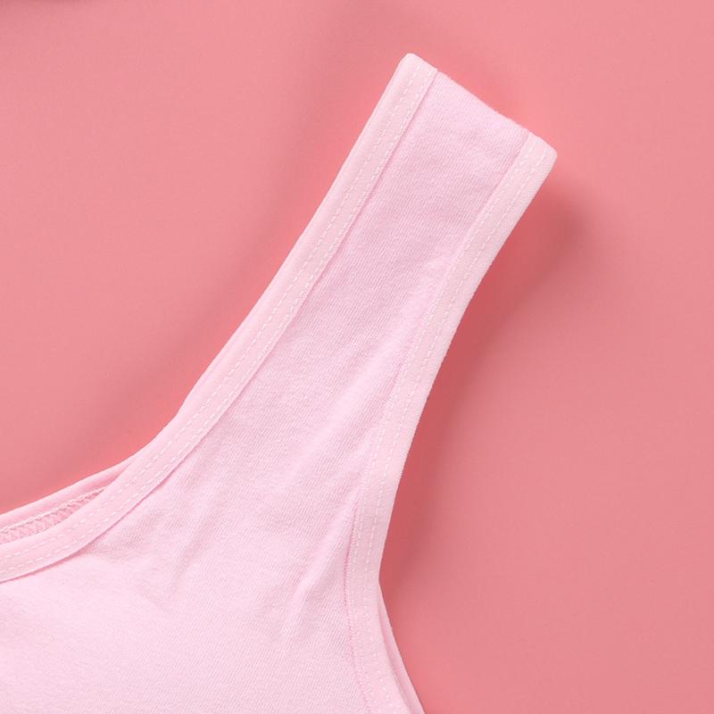 Pantie and Bra Girls Underwear Vest Development Teens Suit Pure Cotton Vest Double Layer Hipster Pub