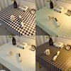 PVC Tablecloth Waterproof and Oil-proof Small Fresh Plaid Wash-free Ins Style Rectangular Tablecloth Coffee Table Table Mat Simple Tablecloth