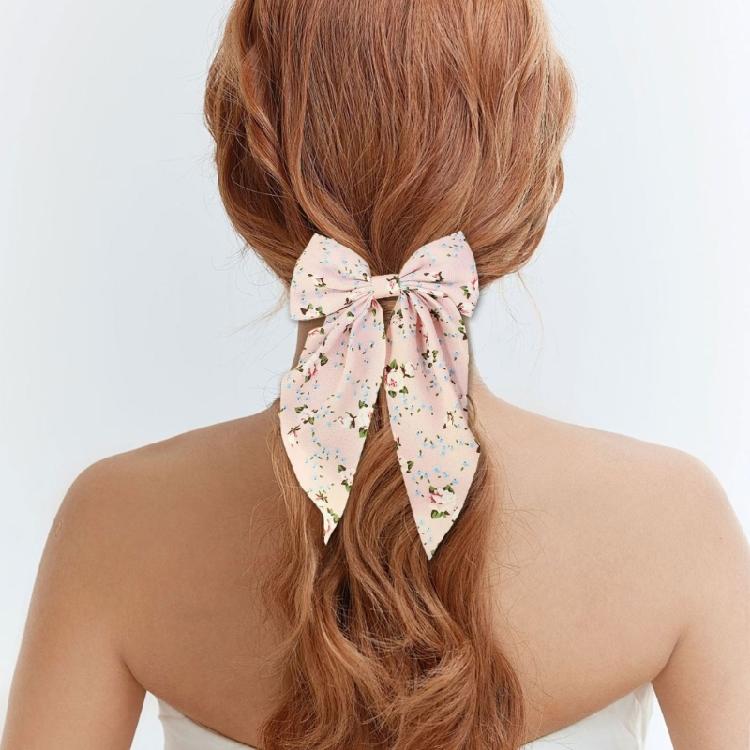 Stylish Floral Pattern Hair Barrettes Hair Clip Sweet Hairpin Barrette Bowknot Hair Clip Christmas for Women Girl