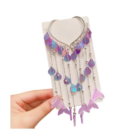 Girl Hair Pin Bowknot Starfish Shell Faux Pearls Chain Decor Kids Hair Clip Princess Headwear Hair Accessories