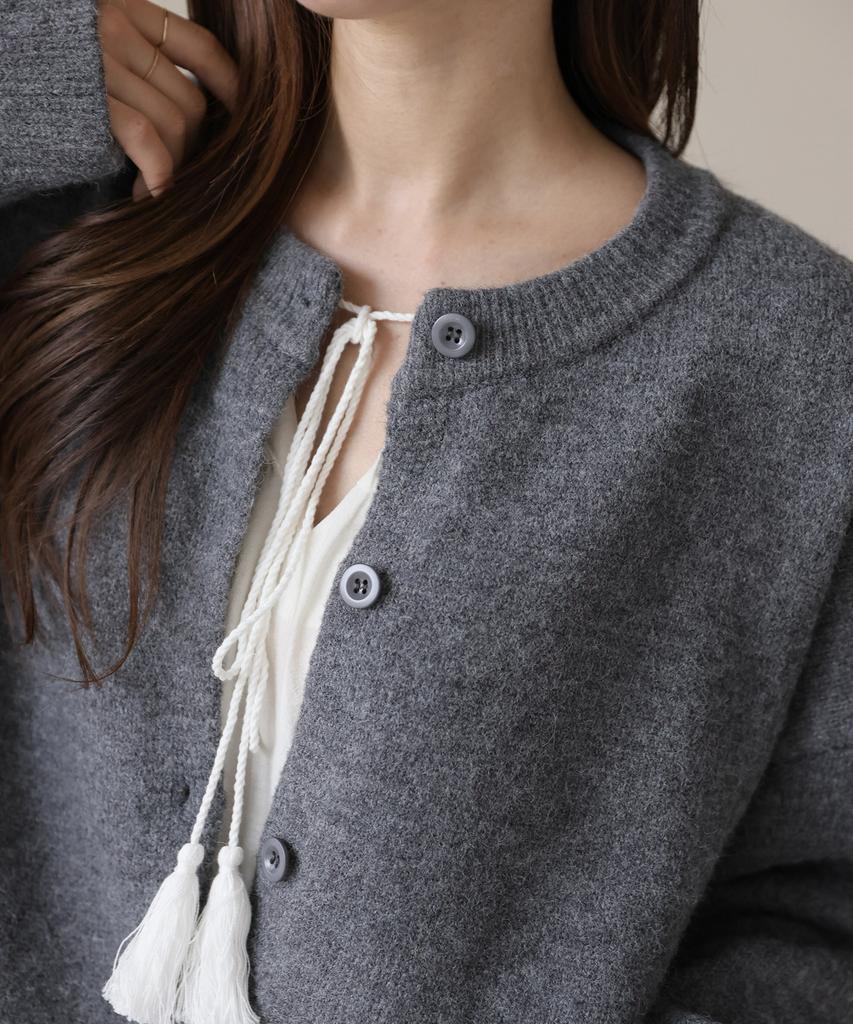 Bbaebbae Round Neck Simple Cozy Button Knit Cardigan 3 Colors