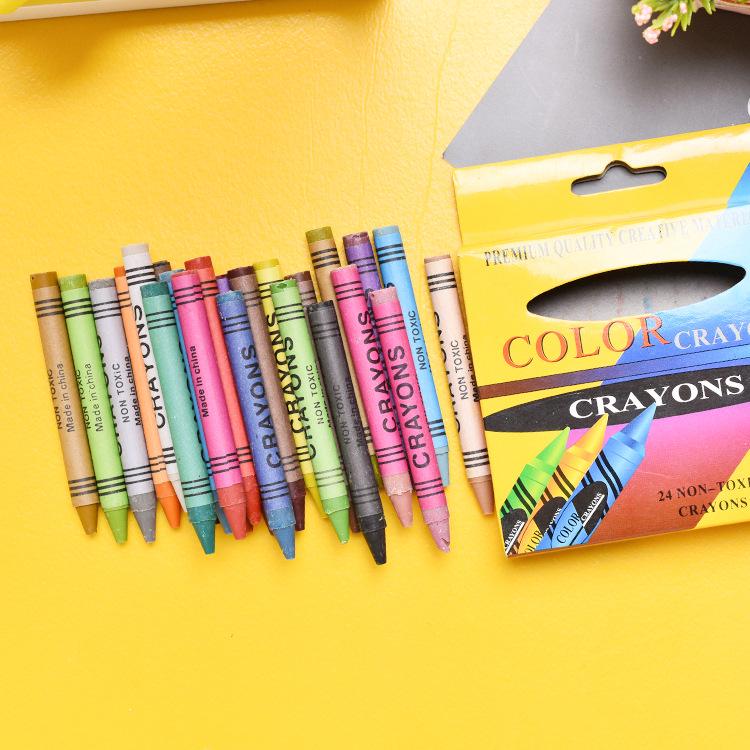 Cartoon 24-Color Crayons for Kids' Art & DIY Projects