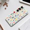 For Samsung Galaxy S25 Case Colorful Flower Branches Pattern Printing Straight Edge TPU Phone Back Cover