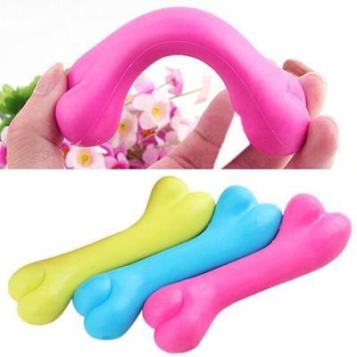 Pet Dog Puppy Cat Rubber Dental Teeth Chew Bone Play Training Fetch Fun Toys