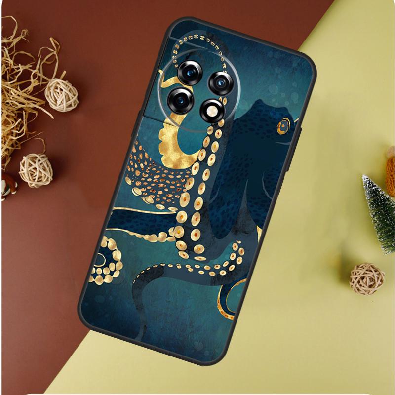 Meeresleben Ozean Oktopus Für OnePlus 13 13R 12 12R 11 9 10 Pro 8T 9RT 10T 10R N20 N30 Nord CE 2 3 4 Lite Handyhülle