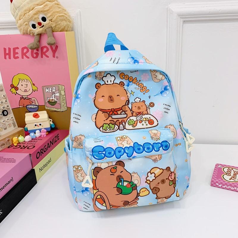 School Bag Kapibara Children's Bag Cartoon Love Large Capacity Lightweight Versatile Backpack