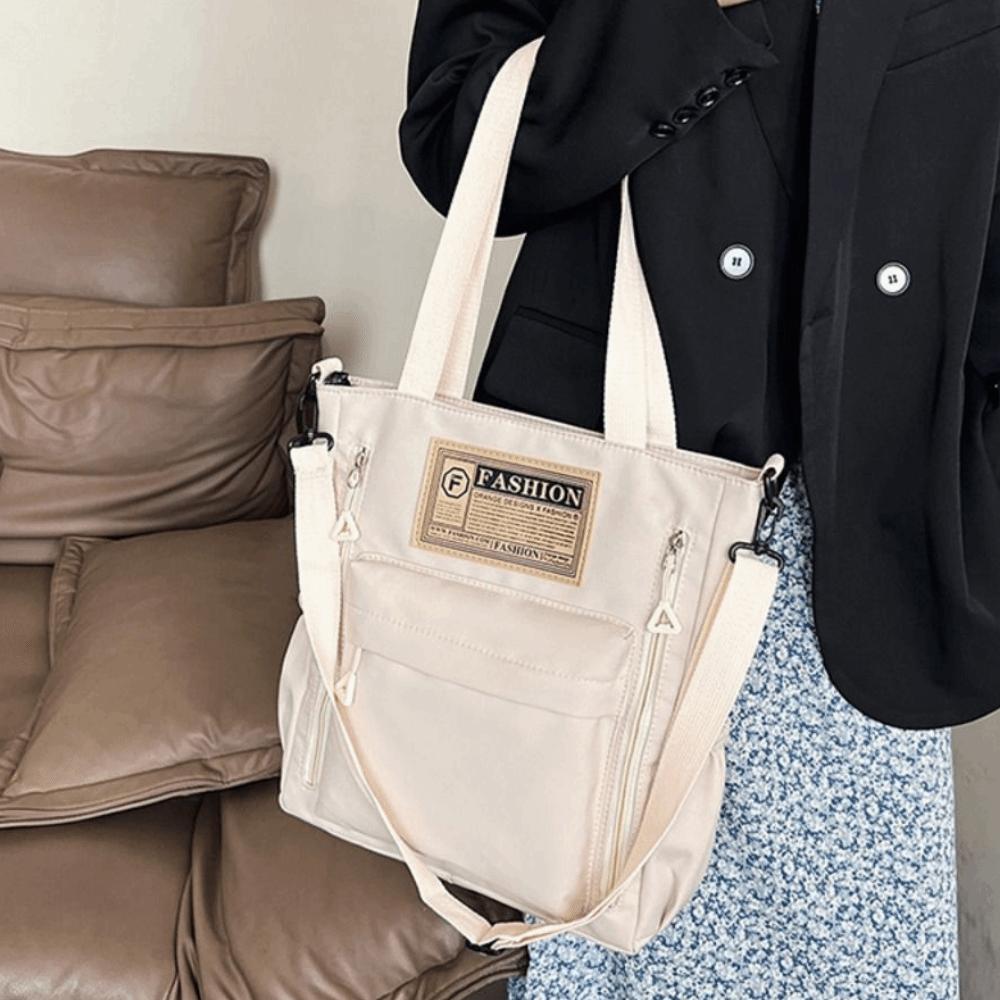 Large Capacity Women's Shoulder Bag Solid Color Single-shoulder Bag Shopping Handbag  Work Travel