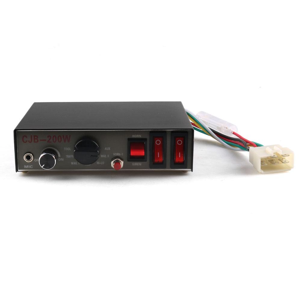 12V 200W 8 Tones Loud Car Warning Alarm Police Siren Horn Speaker PA with MIC System