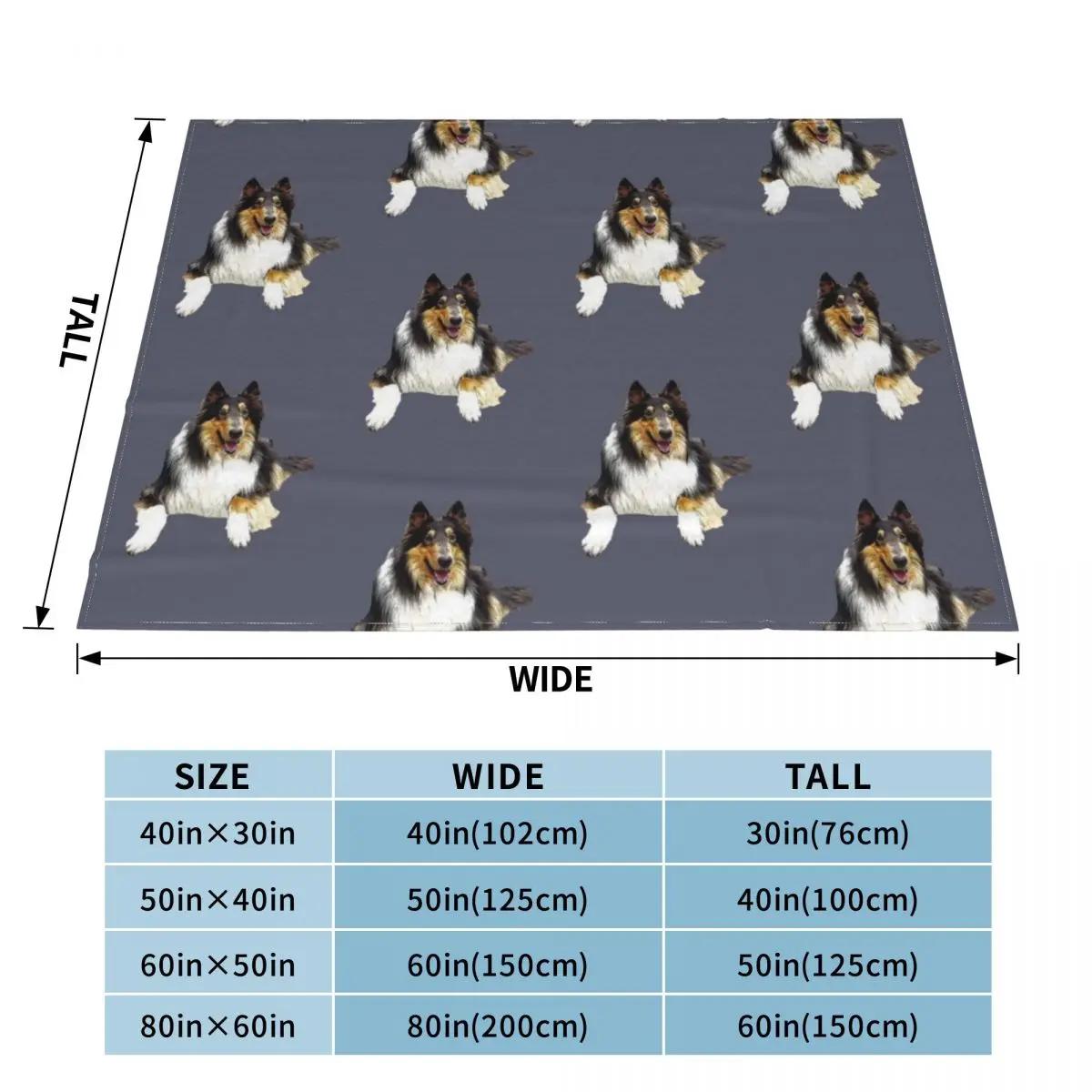 Rough Collie Tri Throw Blanket fluffy Cute Plaid Dorm Room Essentials funny gift Blankets 100X150CM