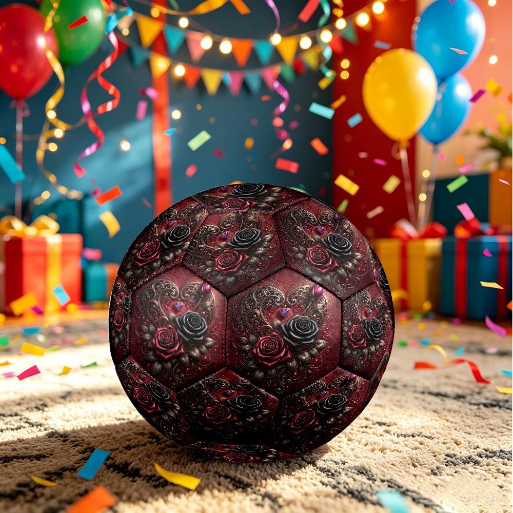 1pc Heart Roses Size 5 Soccer Ball Professional Match Training Football Indoor &Outdoor Sports Ball Training Ball Lightweight Durable y49
