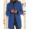 Womens Vintage Solid Color Button-Up Stand Collar Wool Blend Coat Winter 2026