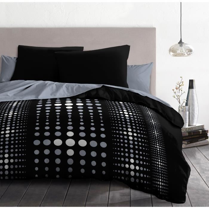 STEEVY Microfiber Duvet Set 220x240cm and 2 Pillowcases 63x63cm Black