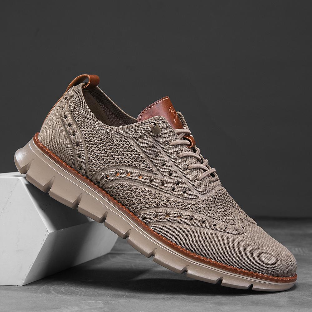 Mens Wingtip Brogue Shoes Mesh Oxfords Casual Sneakers British Style Breathable  Dropshipping Hot Sale