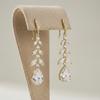 Light Luxury Shiny Zircon Waterdrop Earrings for Women Elegant Leaf Design Dangle Earrings Statement Jewelry Accessories