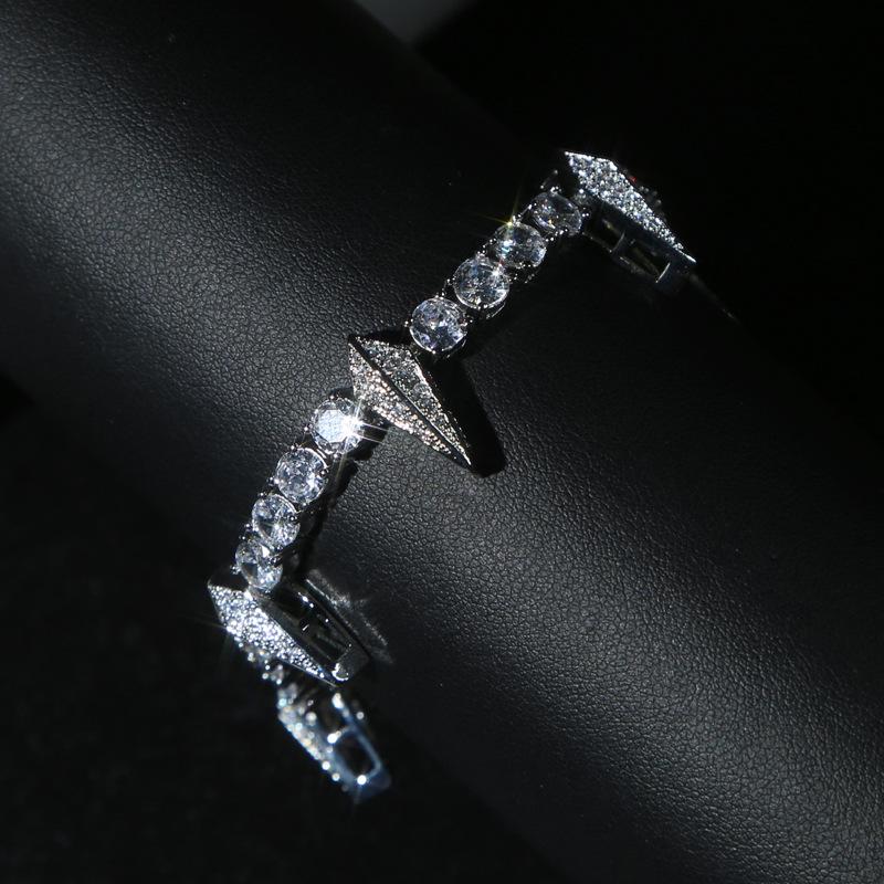 Black Panther Zircon Hip Hop Bracelet - White, Pink, Black & Purple Punk Style Bangle Jewelry