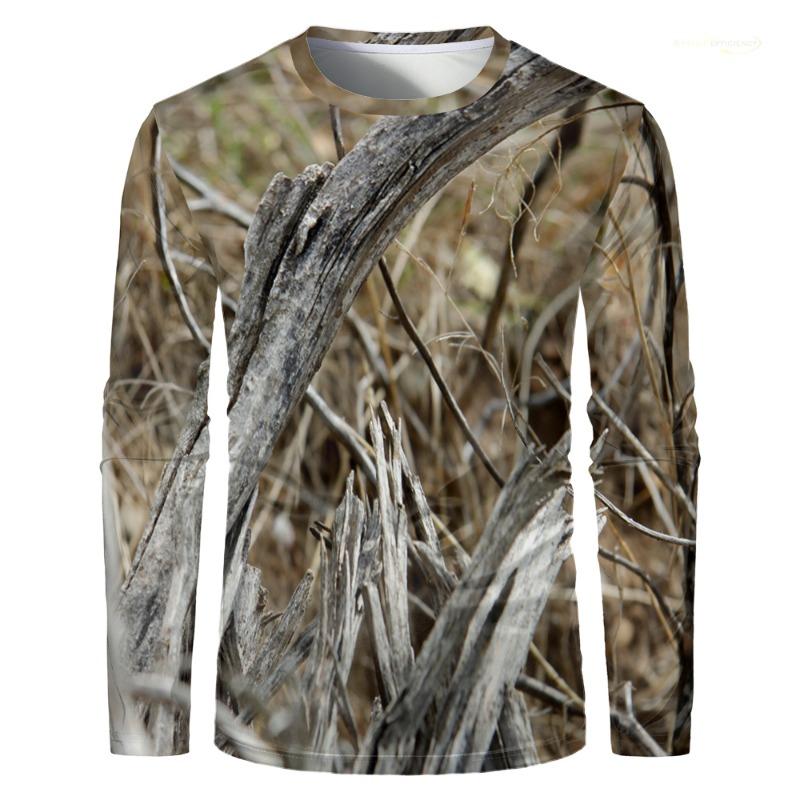 Men Camouflage Forest Hunting T-shirt Utdoor Quick Drying Breathable Hiking Long Sleeve T-shirt Fishing Camping Sports Tops Tees