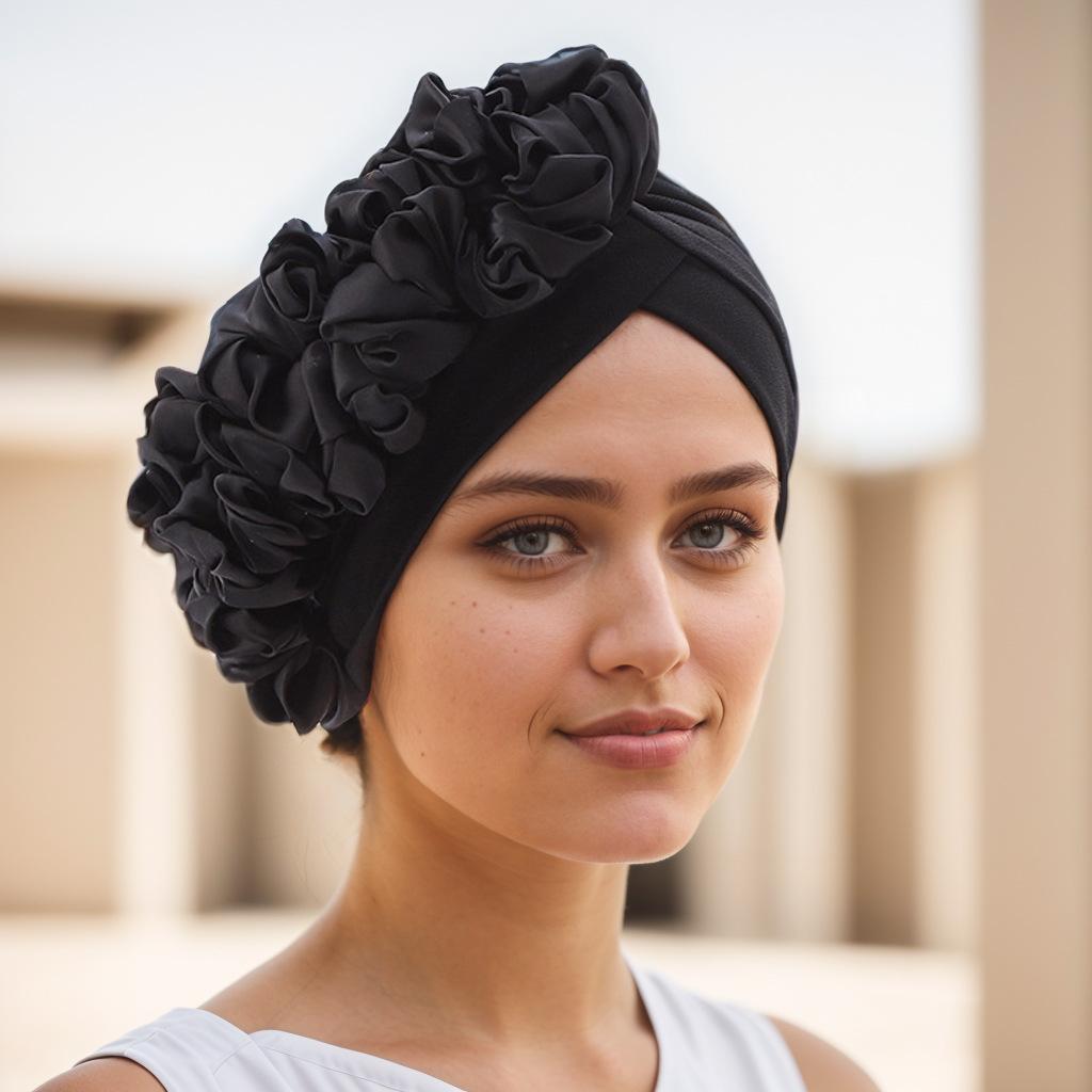 JYL TS DIY Shein TEMU European American New Cap Braid Gold Thread Turban Hat