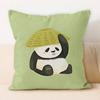 "Cute Panda Riding Rubber Duck Throw Pillow Cover"