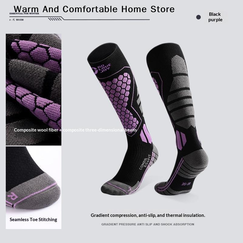 High Quality Merino Wool Knee High Long Ski Socks Men Women Winter Outdoor Thermal Hiking Snowboard Thicken Warm Sports Socks