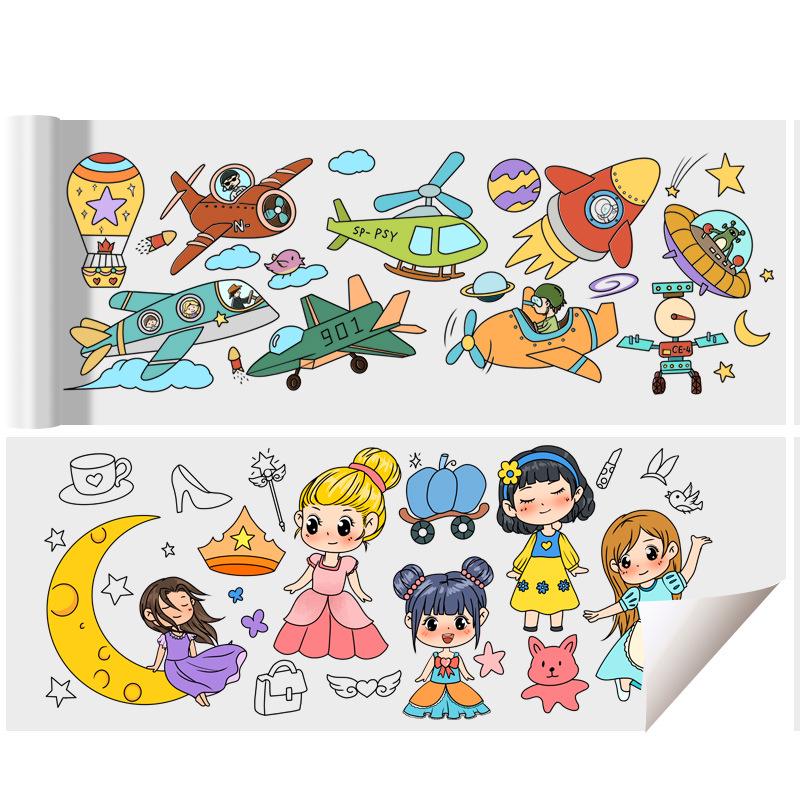 Kids' Doodle Coloring Scroll Paper for Drawing and Painting