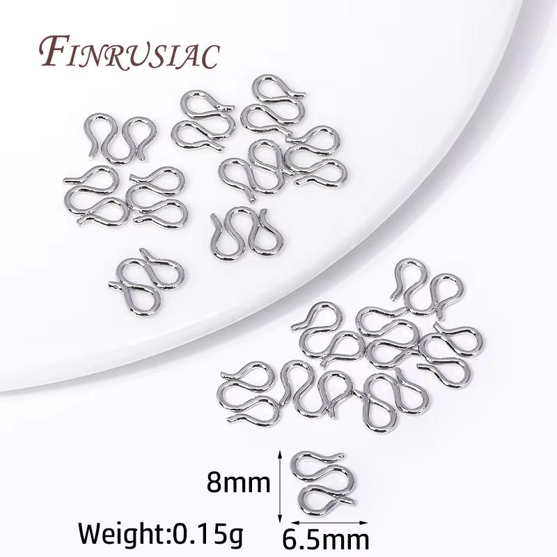10/20Pcs 18K Gold Plated W Shape Clasps For Jewelry Necklace Clasps Connectors For Bracelets Making DIY Accessories 10 pieces