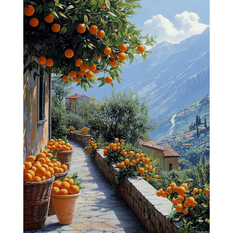 GATYZTORY Pittura Fai da Te con Numeri Con Cornice Paesaggio di Villaggio Pittura Acrilica su Tela Quadro con Numeri per Adulti Kit per Principianti
