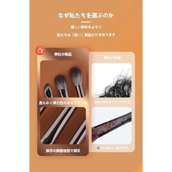 Makeup Brush Set Eyeshadow Brushes 4 Pieces (8 Functions) Portable Mirror Case Cosmetic Beginner Tools Easy Carry.