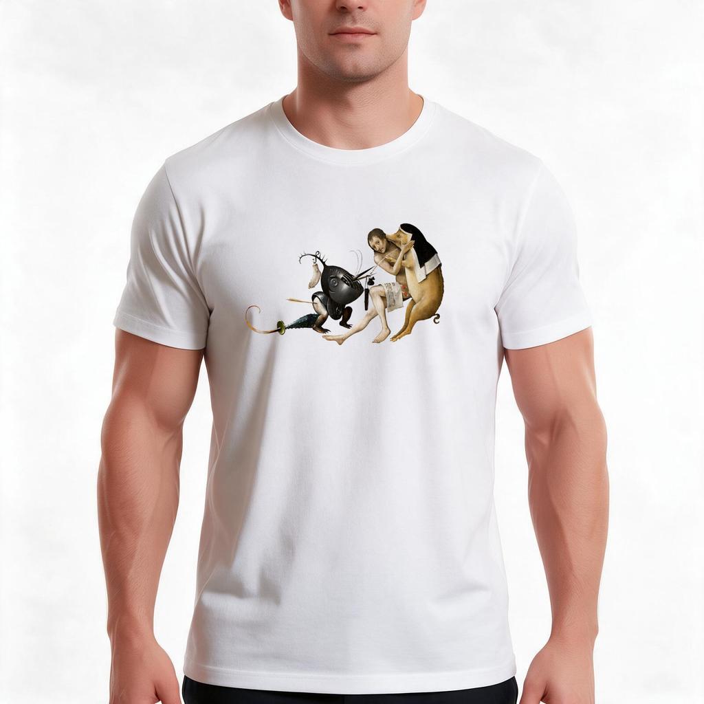 Hieronymus Bosch Garden Of Earthly Delights Hell Tshirt Summer Casual Cotton Tee Oversized Streetwear Tops Unisex Unisex Unisex