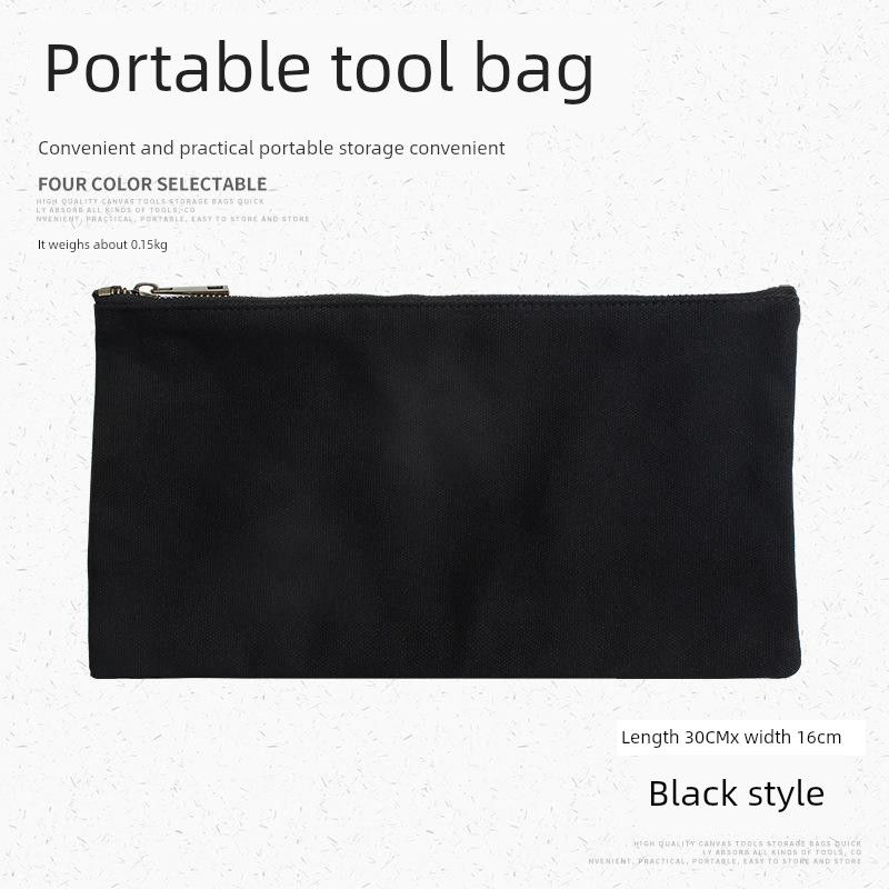 

Canvas Toolkit Storage Cosmetics Bag Waterproof Tools Clutch Bag Hardware Frobnitz Cosmetics Bag Canvas Small Bag Black