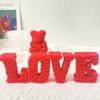 Valentine's Day Love Rose Bear Silicone Mold Love Letters Rose Bear Scented Candle Plaster Ornament Making Moulds