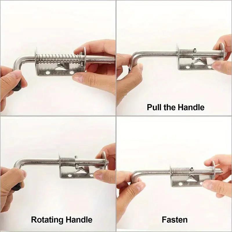 304 Stainless Steel Spring Latch Pin - Durable Window Cabinet Hinges Security Bolt For Household Doors