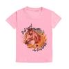 Kid Pink Short Sleeve T Shirt Just A Girl Who Loves Horses Floral Pattern Girl Horse Letter Print O-Neck Tee Lovely Animal Top