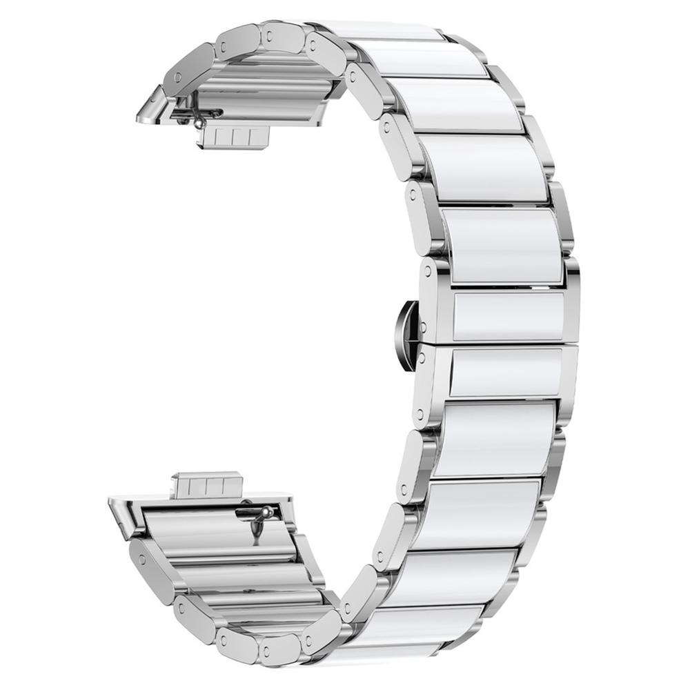 For Huawei Watch Fit 2 Metal Watch Band Imitation Ceramic Butterfly Clasp Wrist Strap