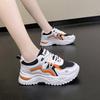 Fashion Father Shoes Women's Spring 2024 New Soft-soled Muffin Gauze Breathable Tie Color Lady Casual Sports Shoes