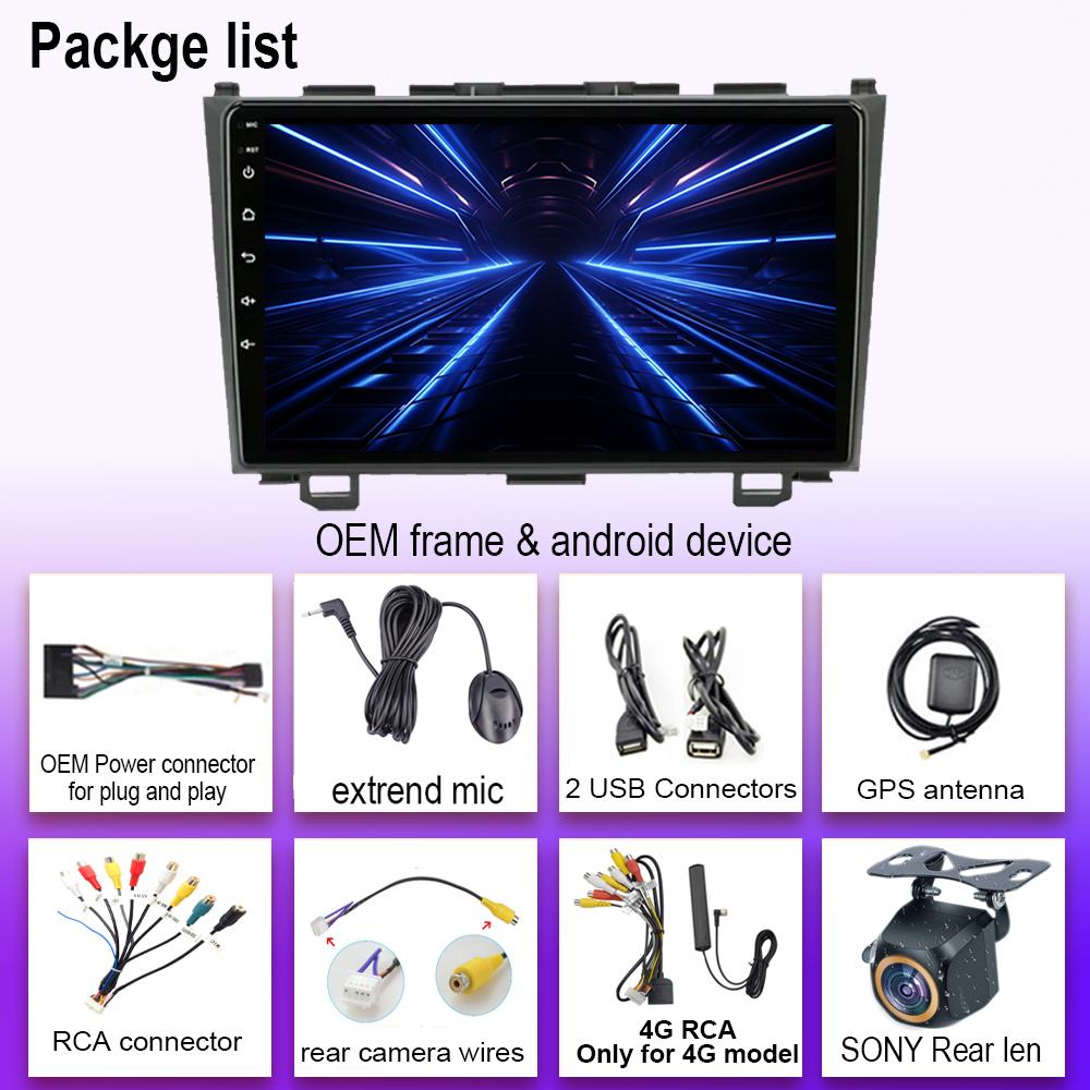 Android 14 For Honda CRV CR - V 3 RE 2006 - 2012 Auto Radio Stereo Head Unit Touch QLED Screen Multimedia Player No 2din DVD