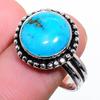 Sleeping Turquoise Gemstone Handmade 925 Sterling Silver Jewelry Ring Size 7.5